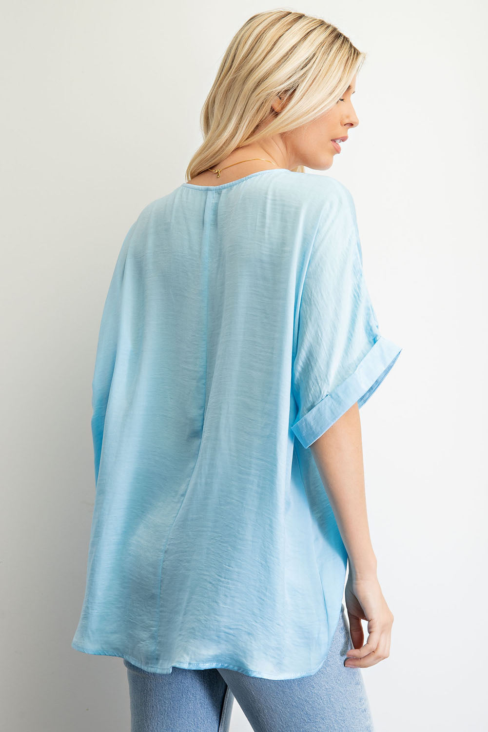 Hot Pink High Low Dolman Sleeve Top