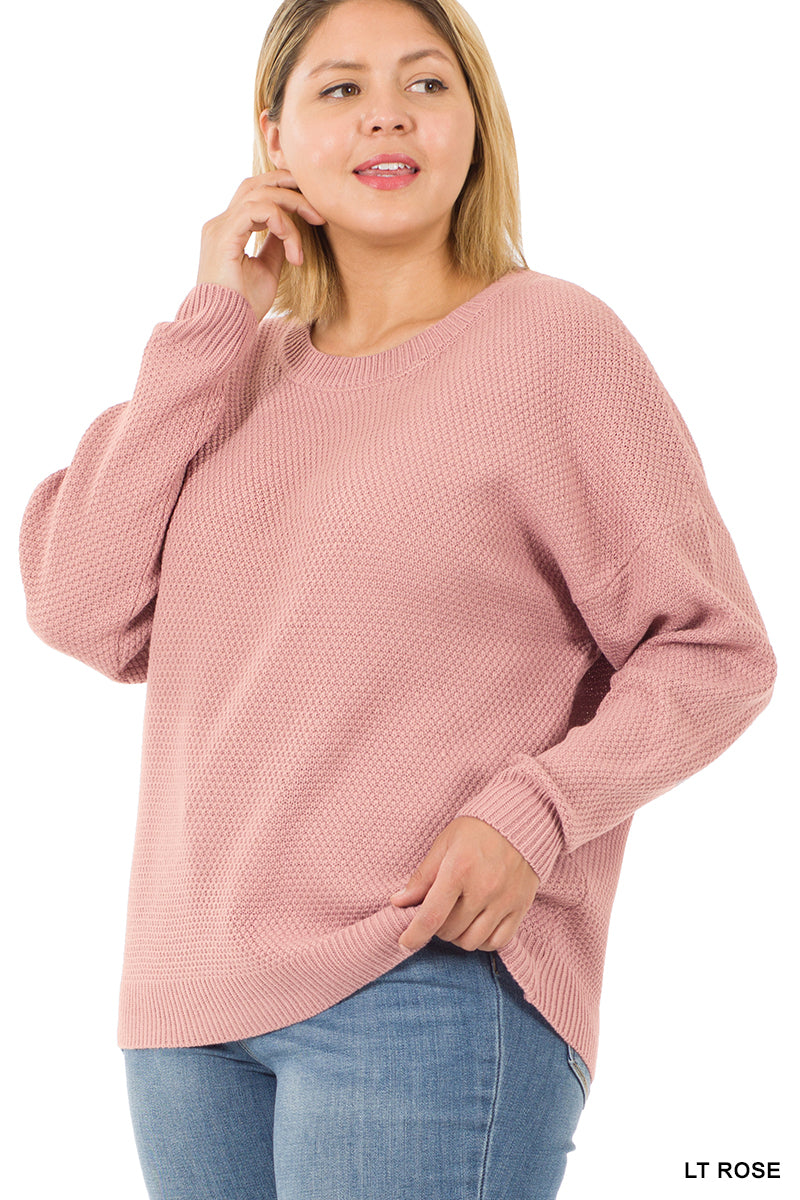 Curvy Waffle Sweater