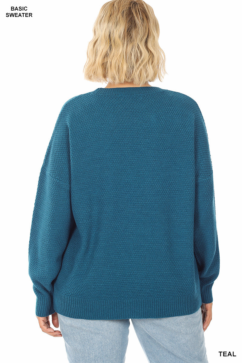 Curvy Waffle Sweater