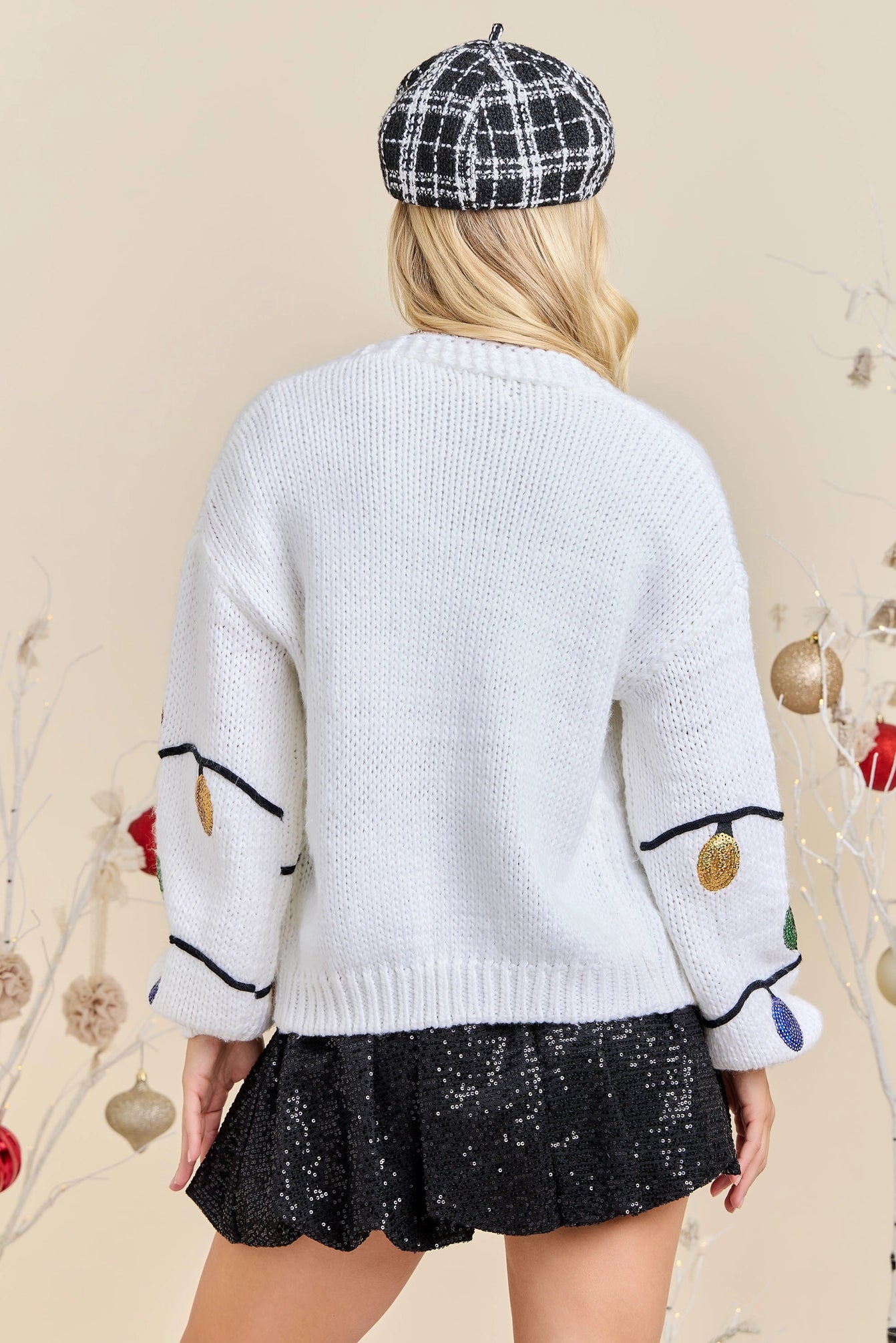 Christmas Sequin Lights Cardigan