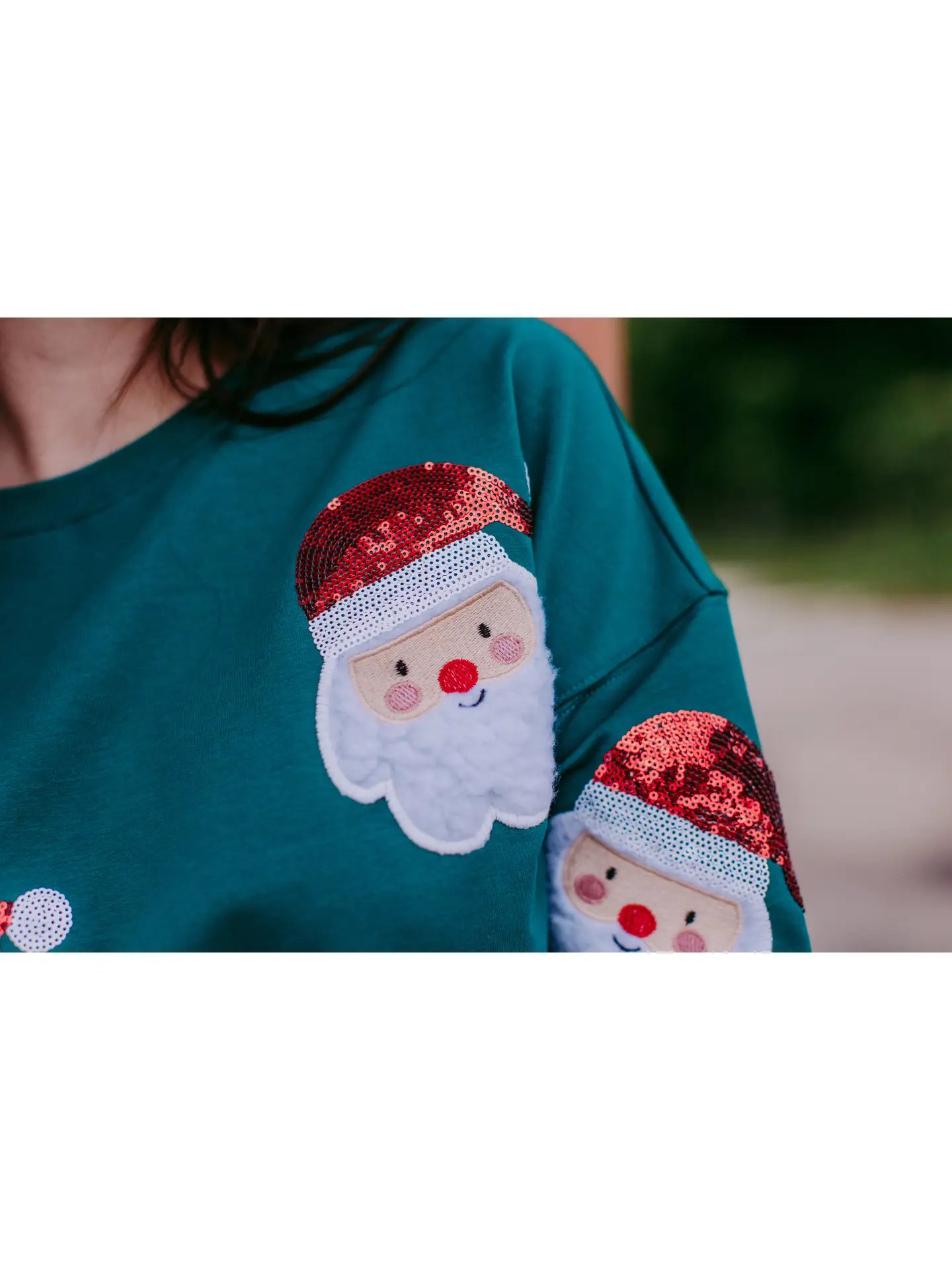 Santa Baby Sequin Embroidered Sweatshirt - Medium