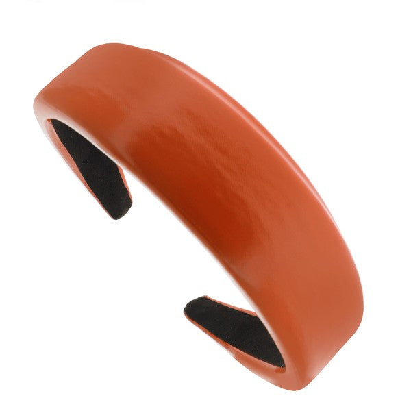 Faux Leather Solid Brown Headband
