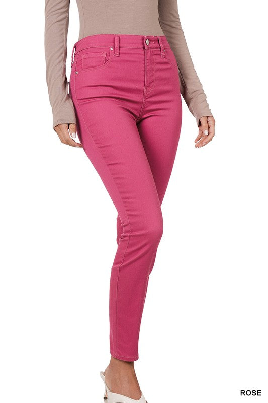 Zenana High Rise Skinny Colored Denim Pants