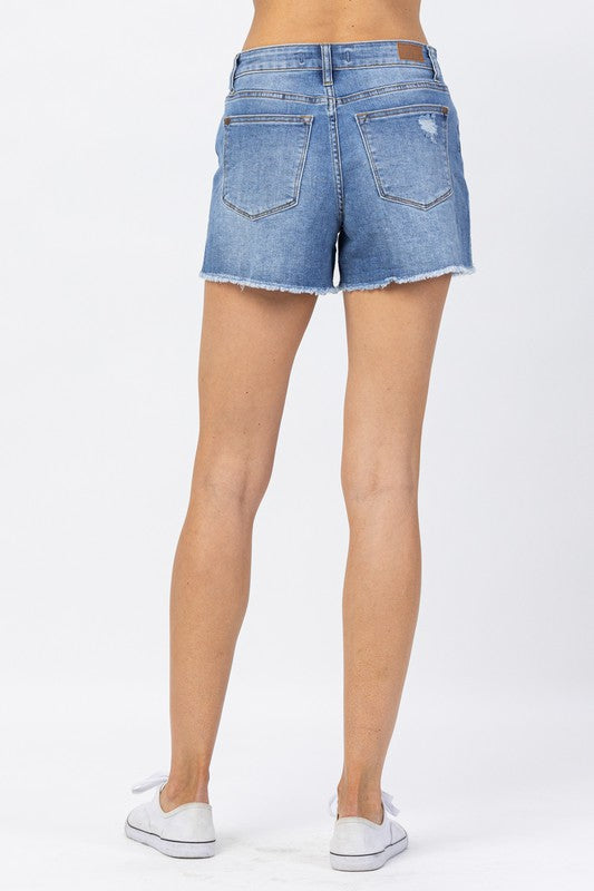 Judy Blue Hi Waist Distressed Shorts