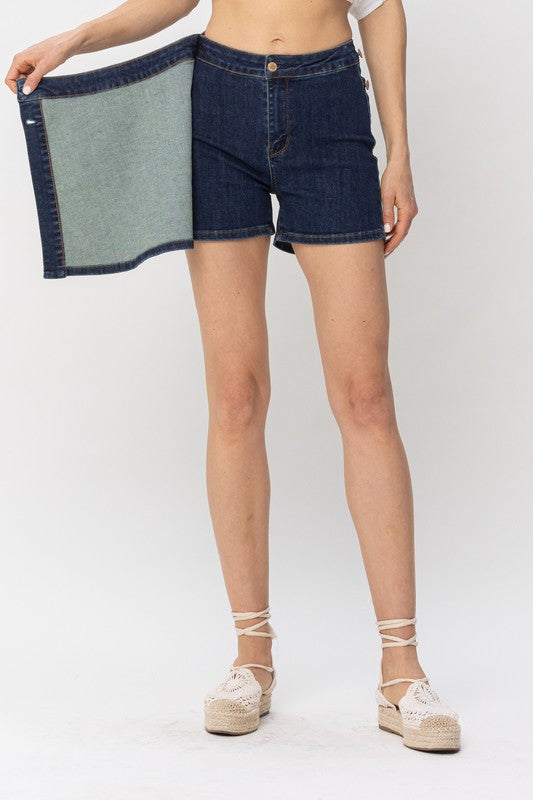 Judy Blue High Waist Clean Wash Denim Skort