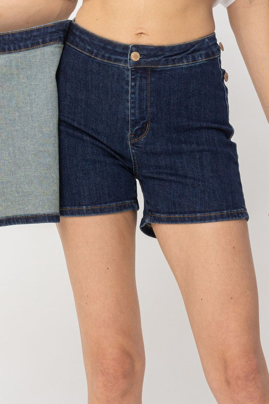 Judy Blue High Waist Clean Wash Denim Skort