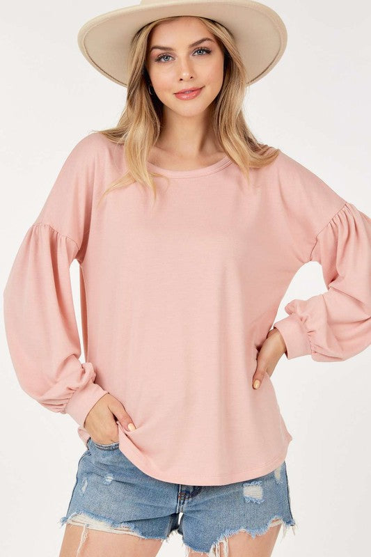 French Terry Bubble Long Sleeve Top
