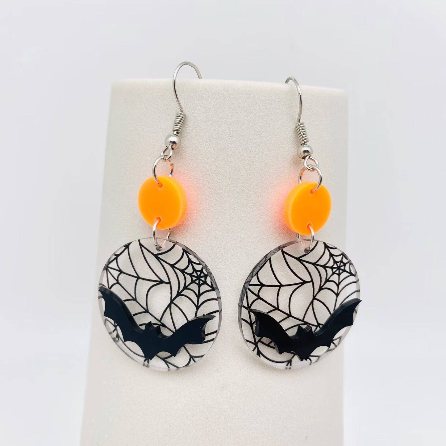 Halloween Acrylic Bat Dangle Earrings