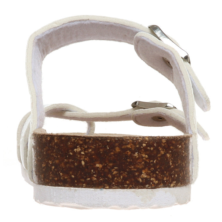 White Bork Faux Croc Sandals