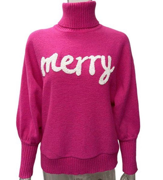 Merry Turtleneck Sweater - Pink or Red Available