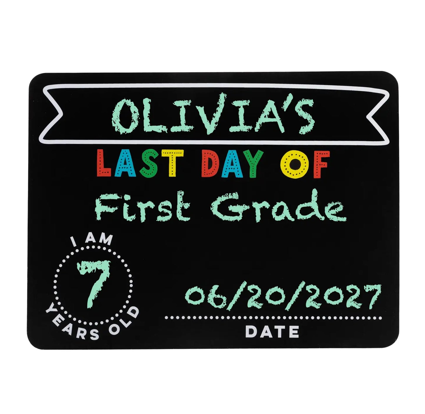 First and Last Day of School Reversible Chalkboard - Simple