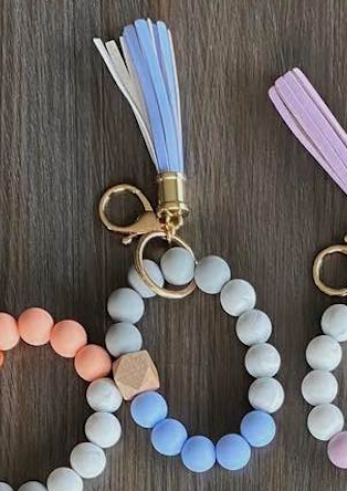 Silicone Beaded Keychain Wristlets