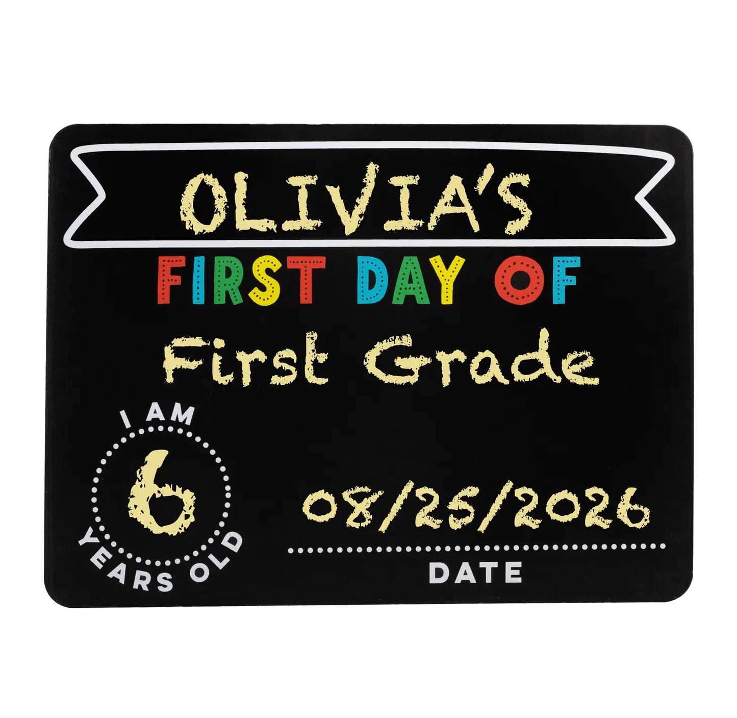 First and Last Day of School Reversible Chalkboard - Simple