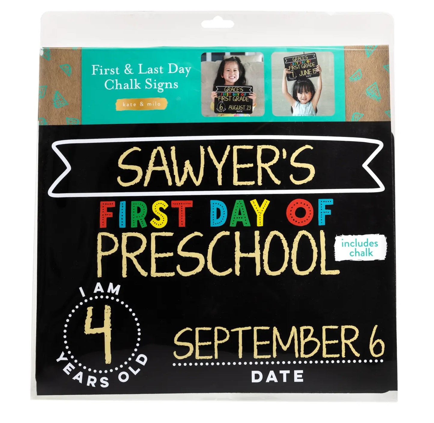 First and Last Day of School Reversible Chalkboard - Simple