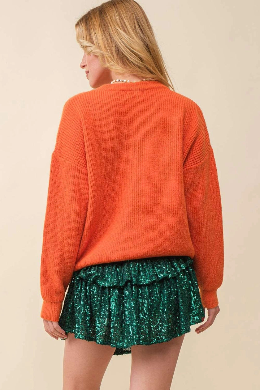 Hello Pumpkin Letter Sweater