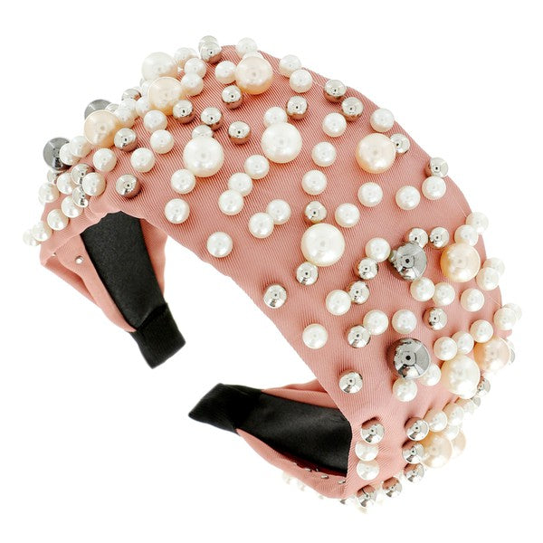 Pearl Studded Wide Headband