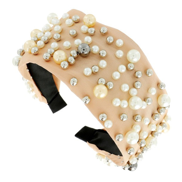 Pearl Studded Wide Headband