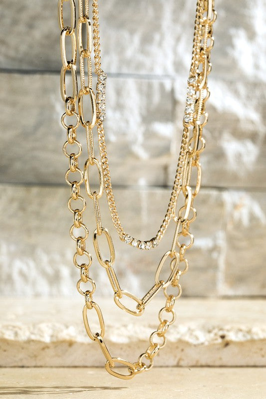 Layered Metal Chain Necklace