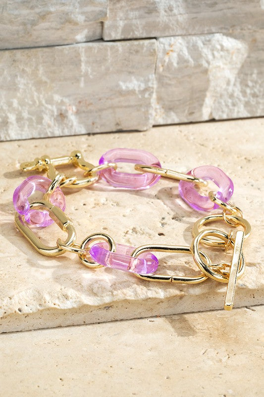 Lavender Inter-Linked Chain Bracelet