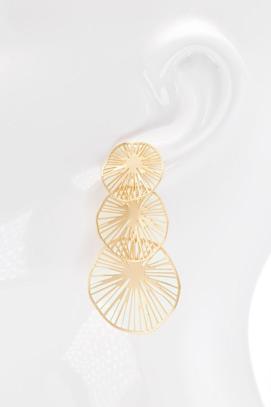 Tiered Sunbursts Drop Earrings