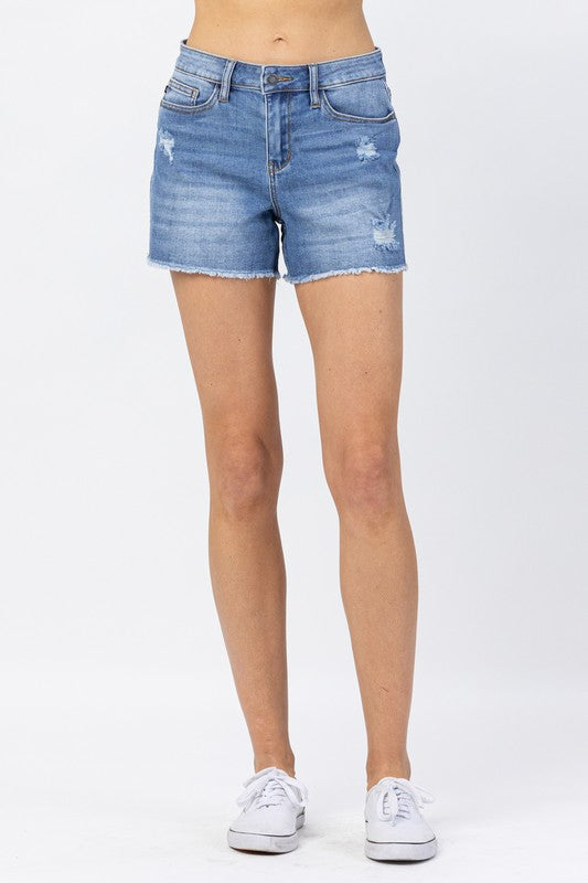 Judy Blue Hi Waist Distressed Shorts