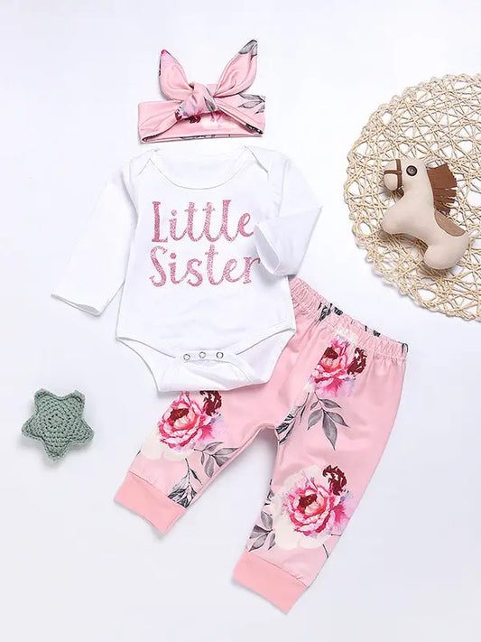 Little Sister Floral 3 piece pant set