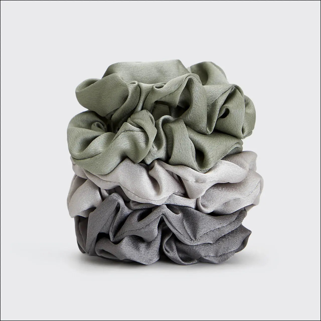 Kitsch Winter Sage Satin Scrunchies Set of 6