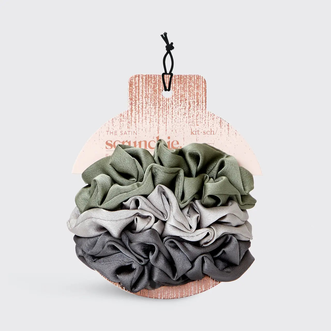 Kitsch Winter Sage Satin Scrunchies Set of 6