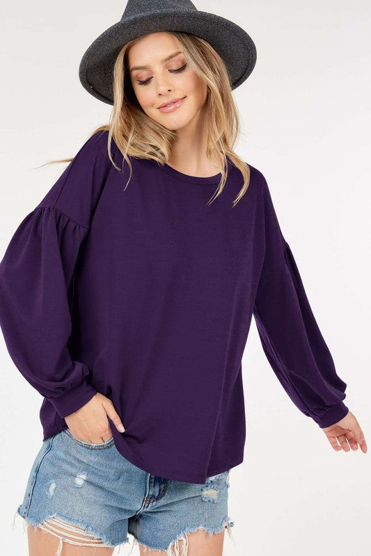 French Terry Bubble Long Sleeve Top